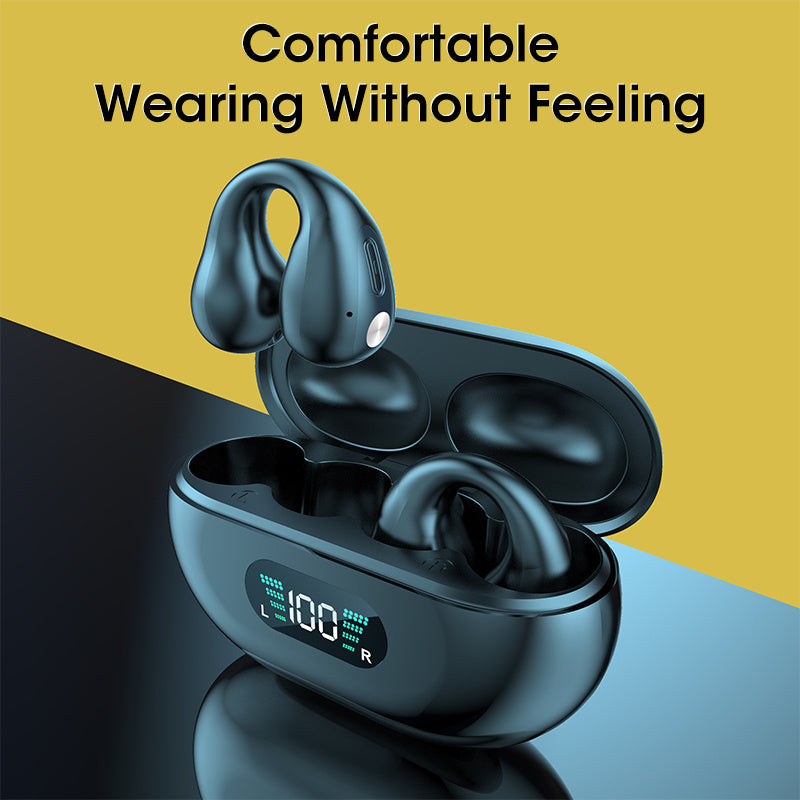 Bone Conduction Headphones TWS Earbuds Ear Clip Bluetooth 5.3 Touch Wireless Earphone In-Ear Bass HIFI Sports Headset