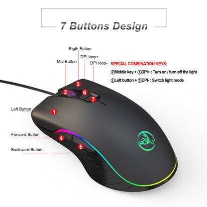 Glowing Gaming Mouse Gaming Wired Mouse