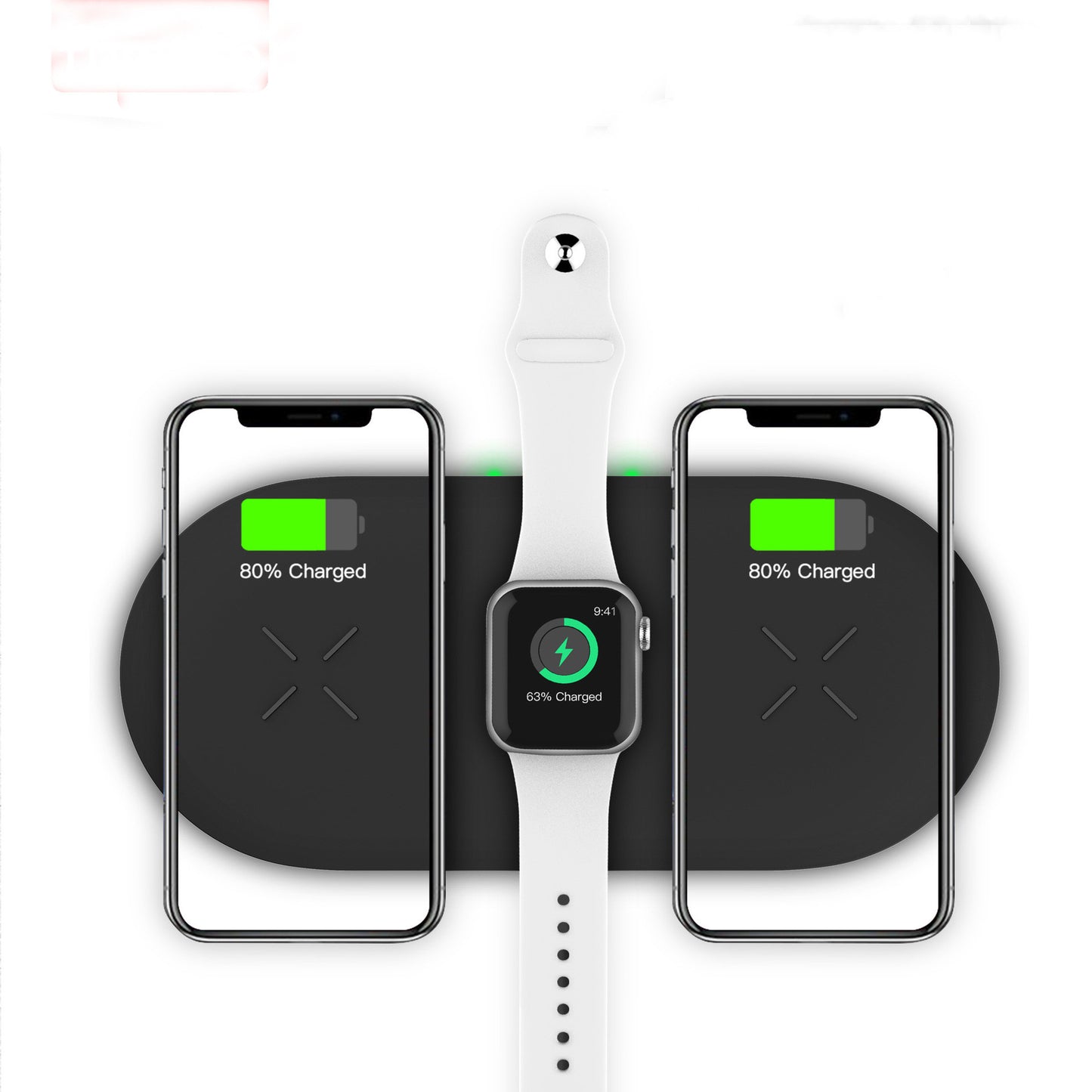 Double 15W Three-in-one Wireless Charger Double Fast Charge Suitable For Mobile Phone AirPod Watch 1-7 Generation